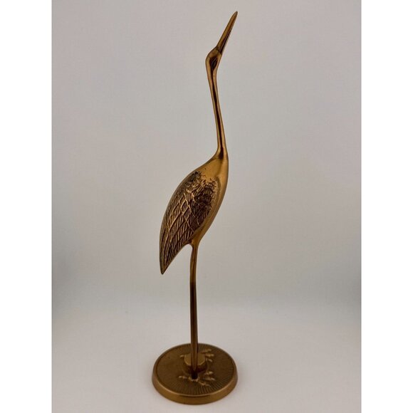 MCM Set Of 2 Heron Crane Egret Mid Century Modern Solid Brass Vintage 1970s - Picture 12 of 12